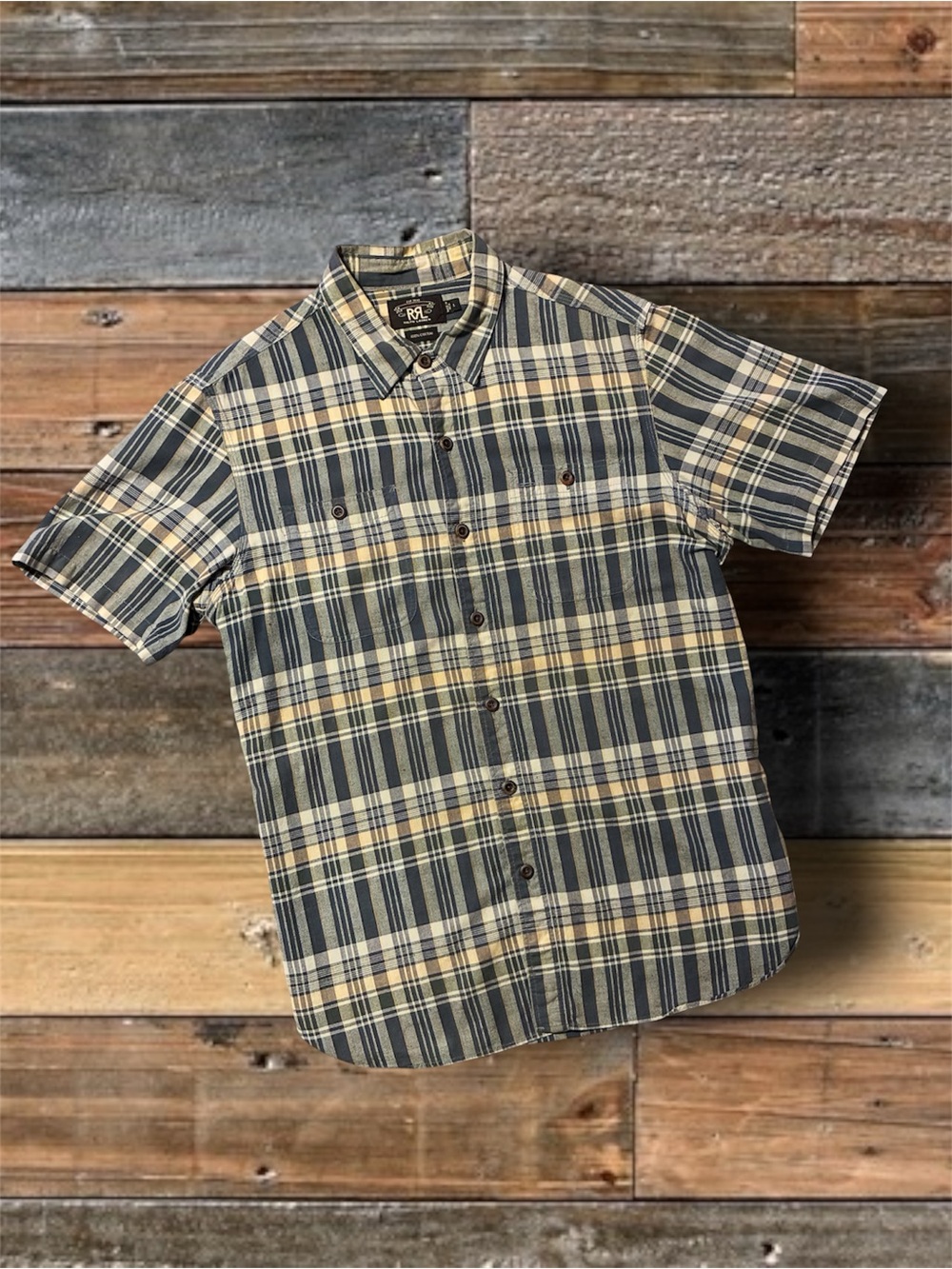 DOUBLE RL RALPH LAUREN RRL S/S BUTTON UP SHIRT- MEN’S SIZE LARGE